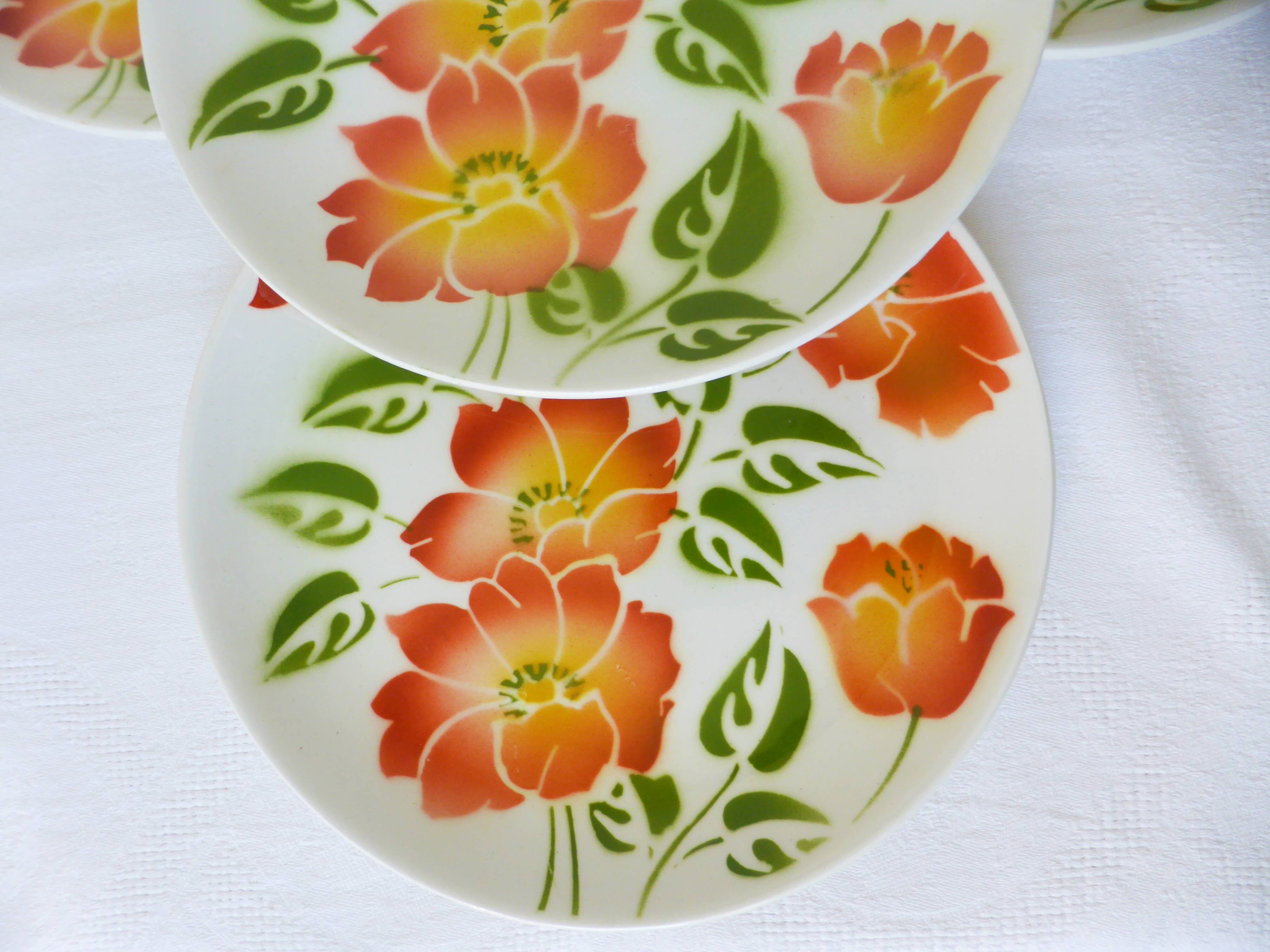 Lot de 4 assiettes dessert vintage Moulin des Loups Orchies Ontario 210681