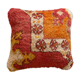 Vintage berber cushion cover orange and red