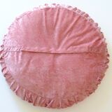 Old round cushion pink with lace