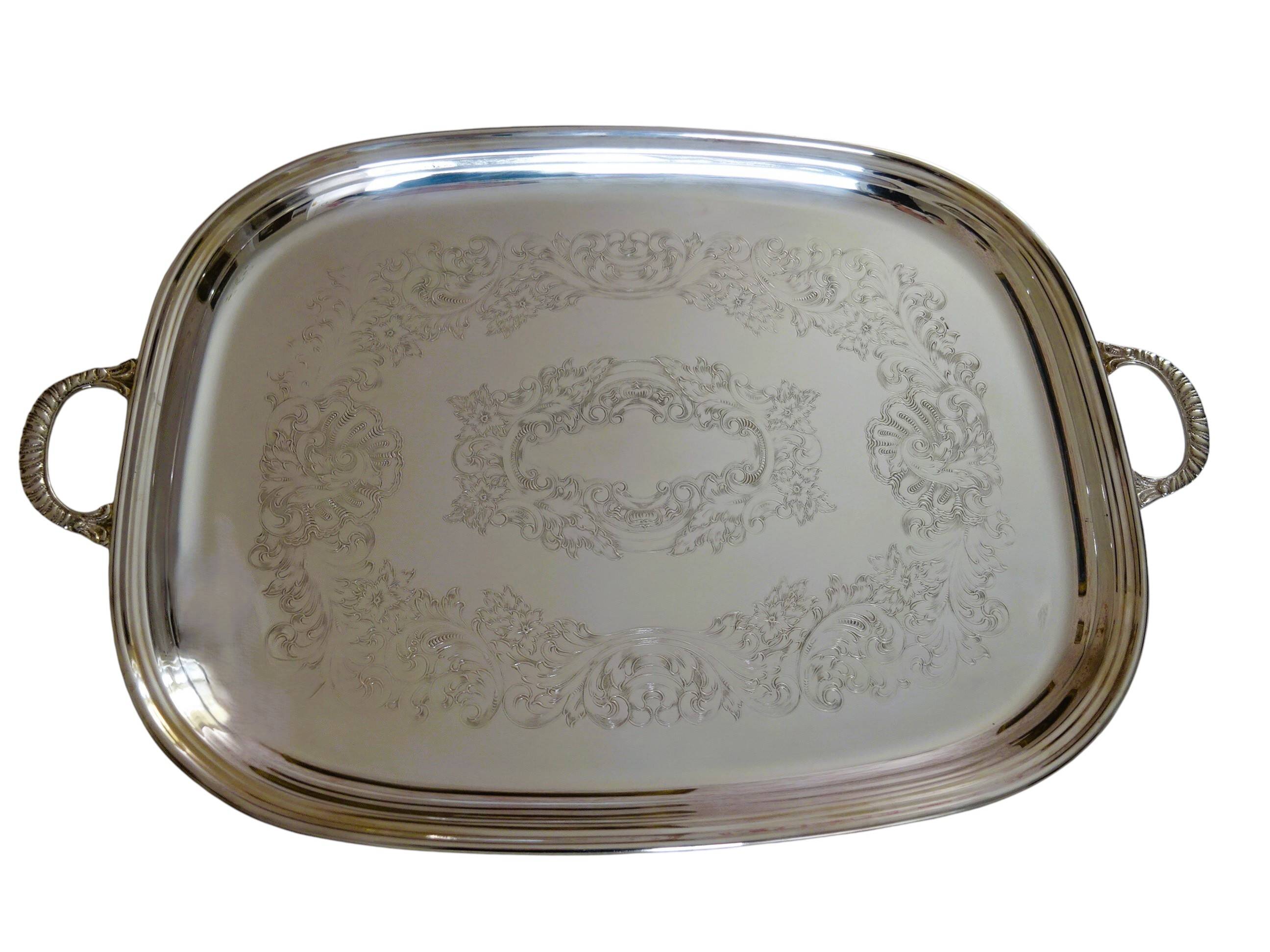 Rectangular silver-plated tray from the St Hilaire house.