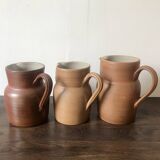 Set of 3 jugs in Grès du Berry stoneware