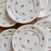 6 vintage dessert plates porcelain from Limoges – small flowers