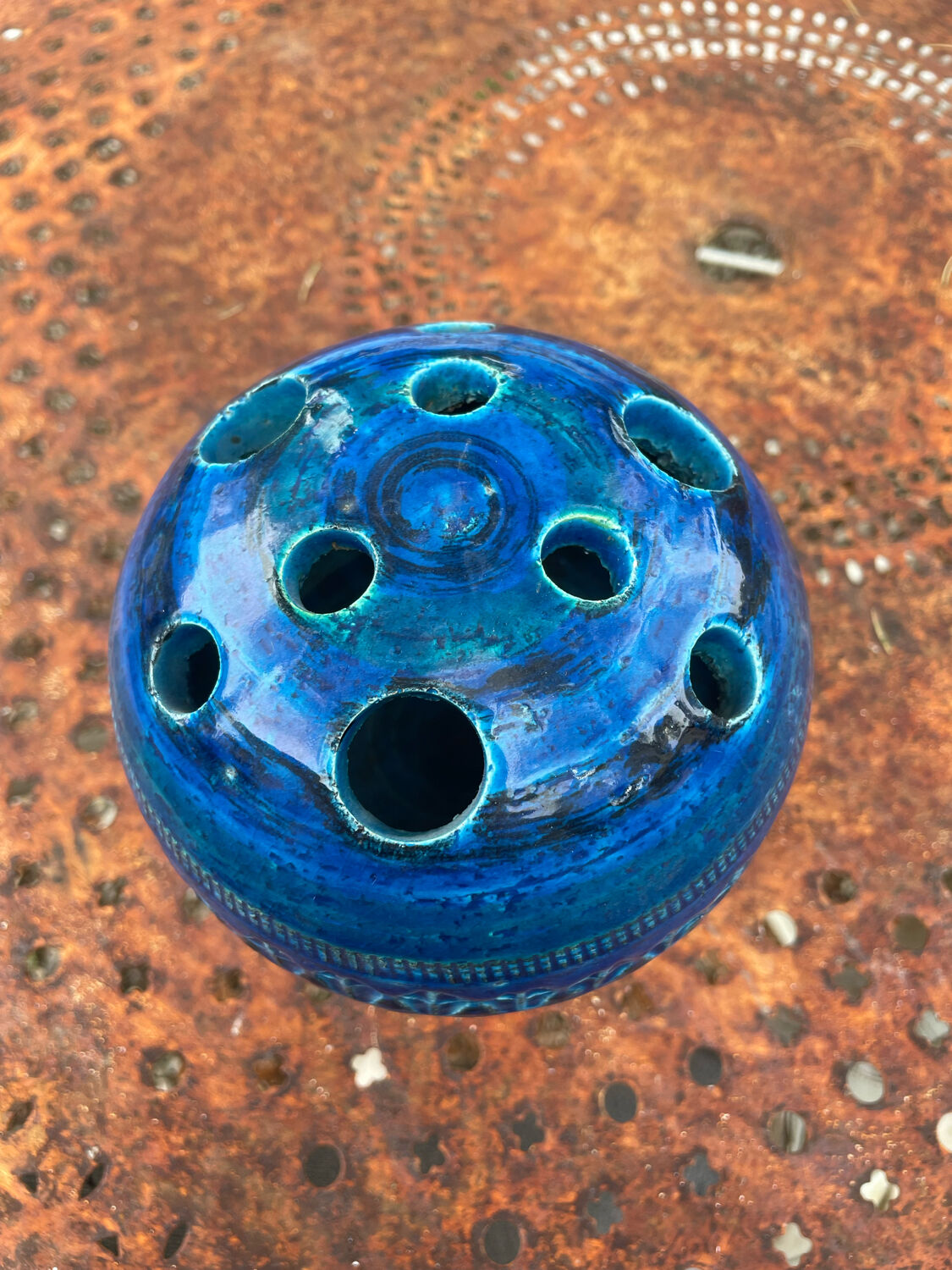 Vase ball pique flowers Aldo Londi