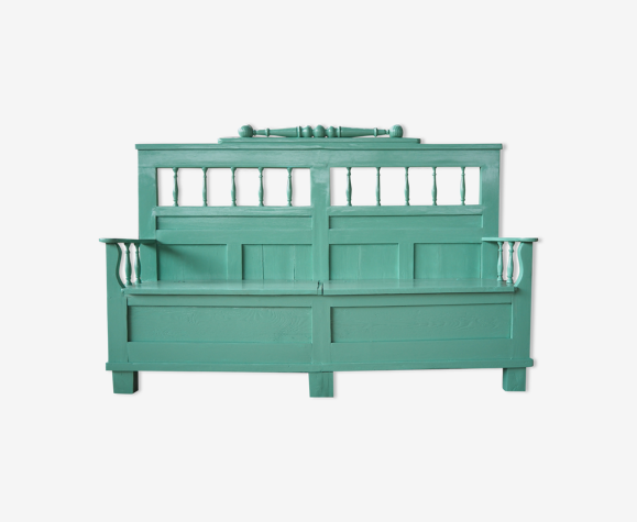 Banc en bois antique, années 1920