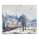 Hameau sous la neige, Lyon school, signed