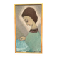 Original Swedish oil on canvas – "Lady" by Helge Holmlund – Signed – vintage and framed – 65 × 36.5 cm (25.6" × 14.4")