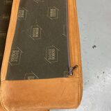 Roche-Bobois brown leather sofa