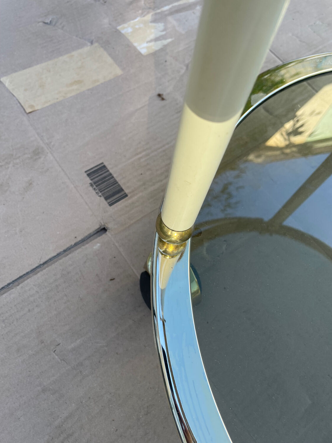 1960s glass and brass bar cart