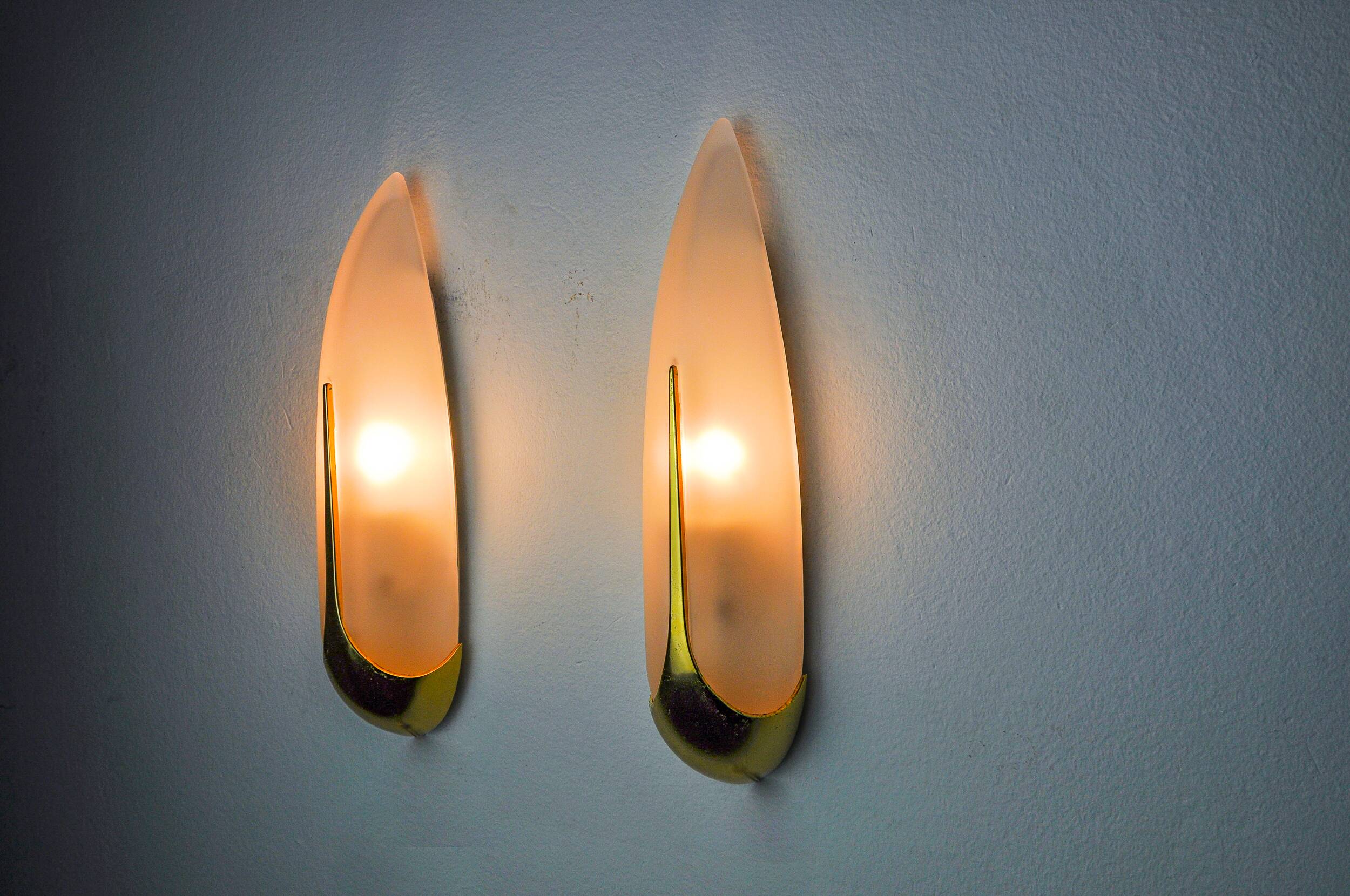 Pair of idearte "ear of corn" wall lights, Spain, 1980