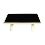 Table basse en opaline noire et parchemin