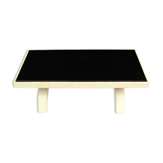 Black opaline and parchment coffee table