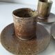 Set of three cups and saucers in pyrite stoneware - Charles Gaudry, Puisaye