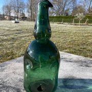 Large blown glass bottle - Vintage 70s - Empoli glassware - Italy