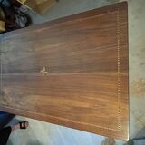 Walnut desk marquetry