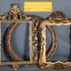 Oval frame curved glass gilded wood gold leaf 34x28 foliage 29.5x23.5 cm SB