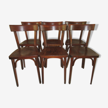 Suite 6 chairs bistro baumann vintage 1960
