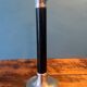 Trio of metal and wood candlesticks from the 80s