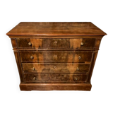 Commode malouine ancienne en ronce de noyer