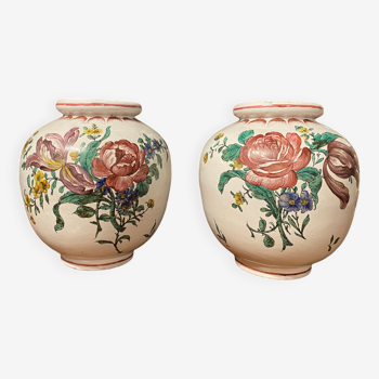 Pair of faience vases