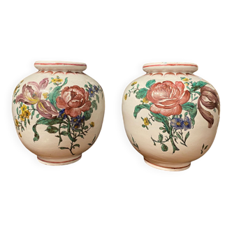 Pair of faience vases