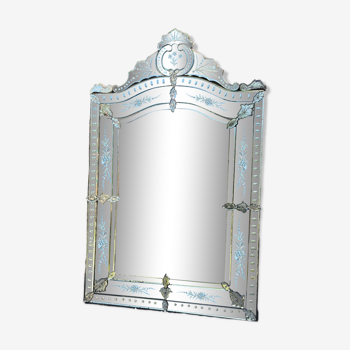 Miroir Napoléon III en verre de Venise vers 1880 104x162cm