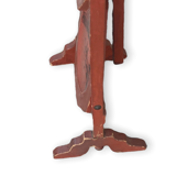 Chinese folding pedestal table in red lacquered wood