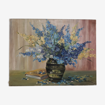 Peinture sur toile bouquet de fleurs vintage