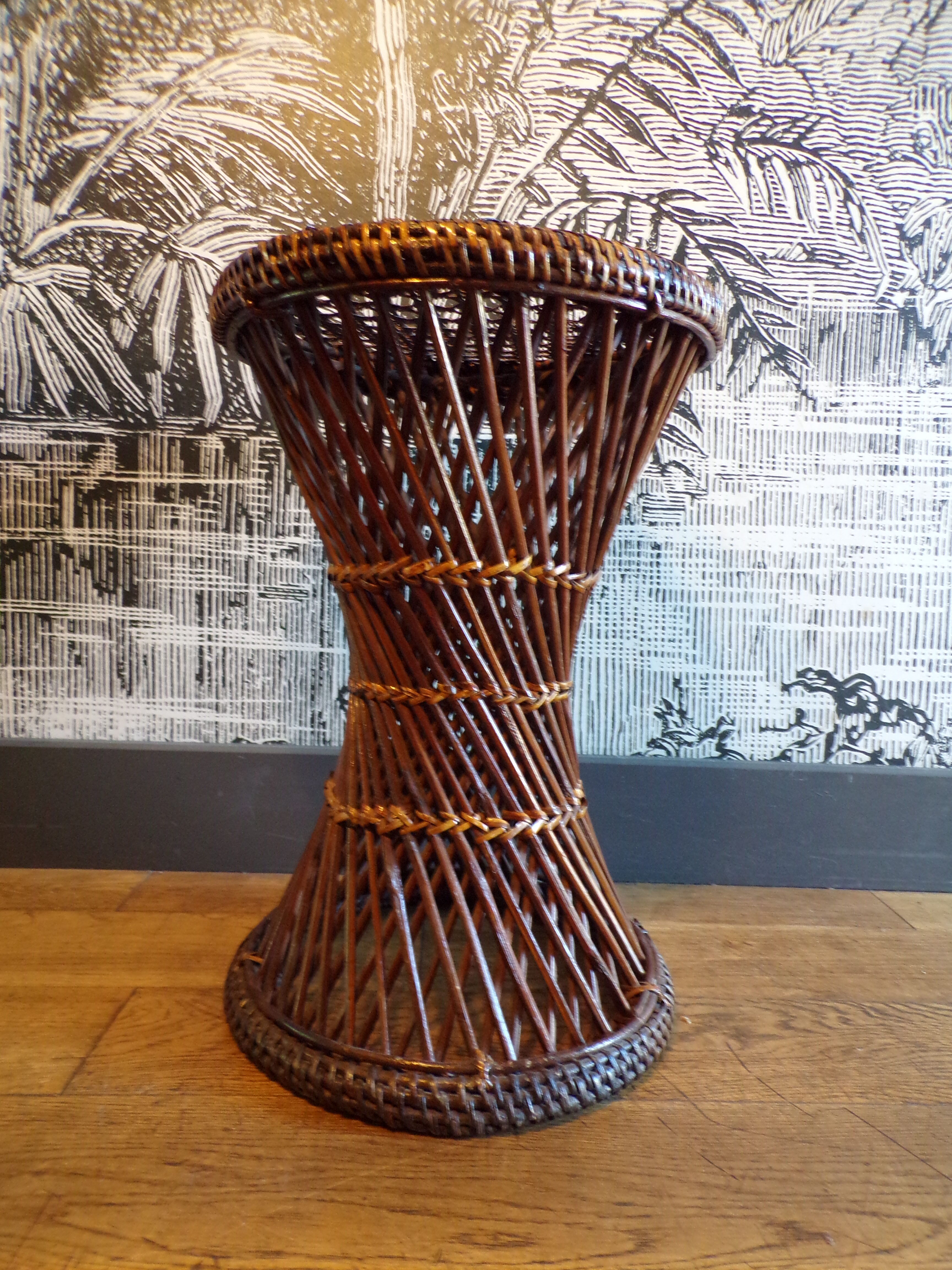Vintage rattan stool