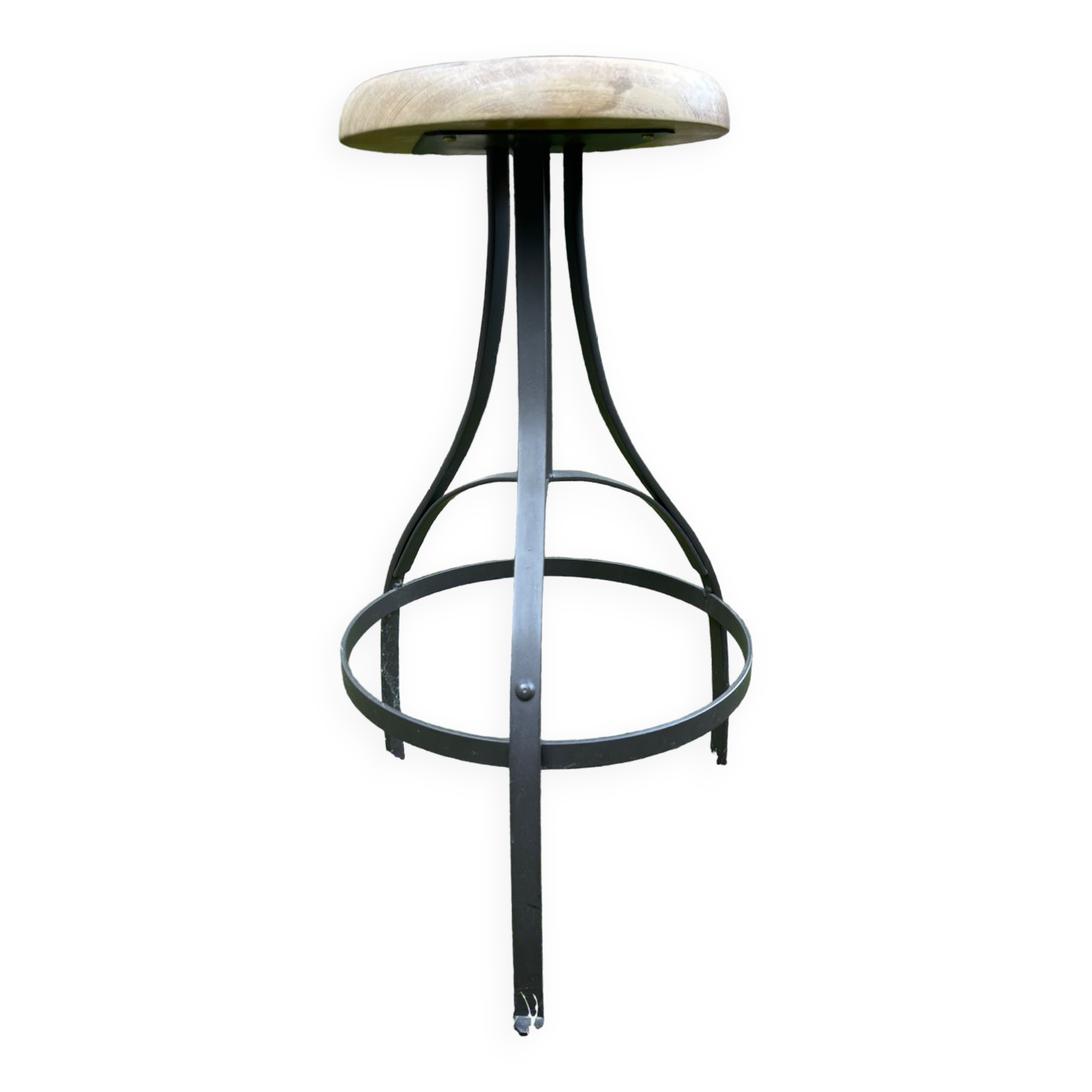 Wood and metal stool