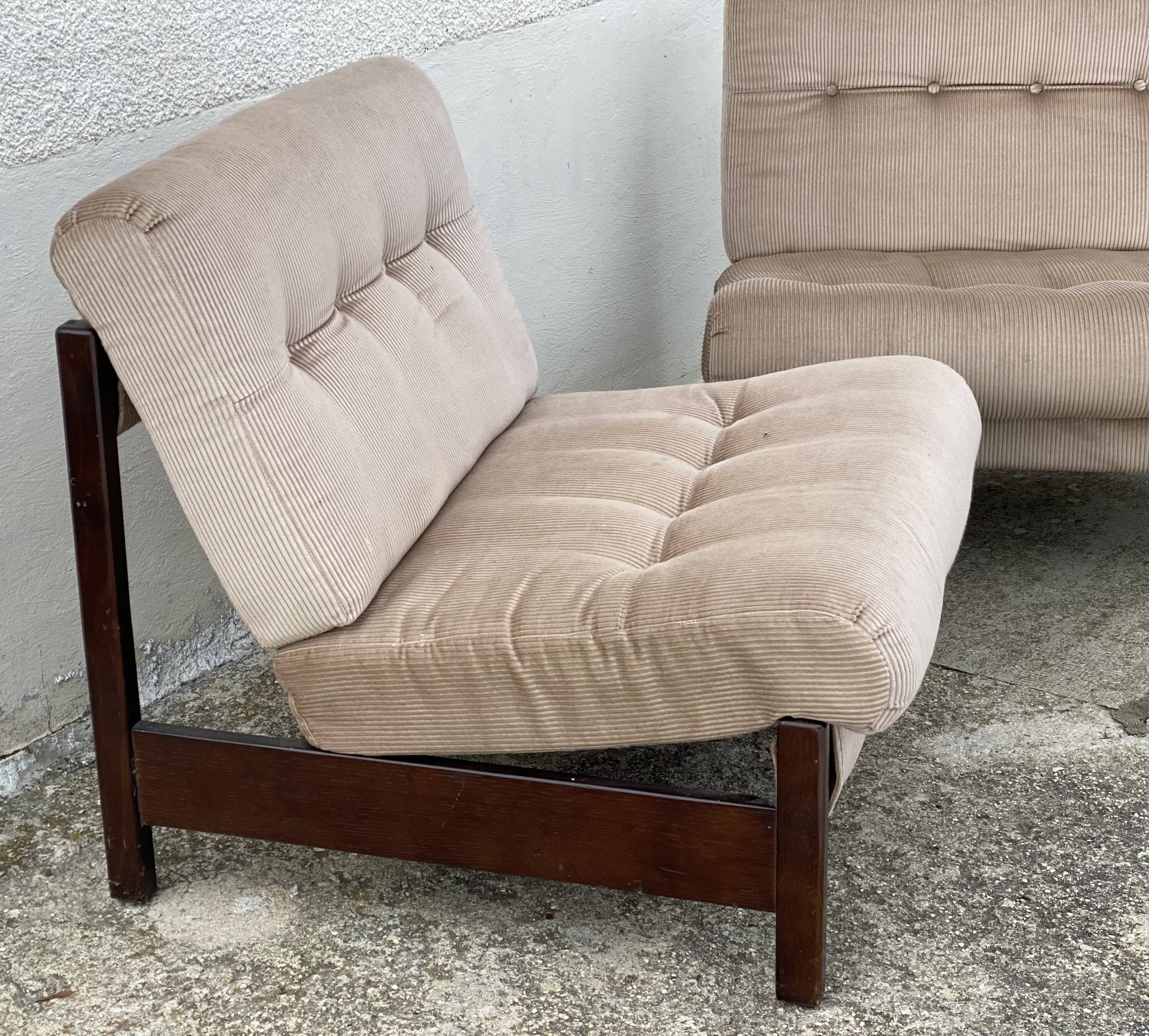 Pair of vintage 1960s Scandinavian armchairs.