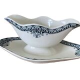 Antique sauce boat in Saint-Amand earthenware (Nord)