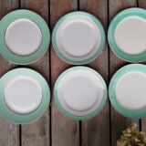 Set of mismatched mint green plates