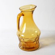 Rare Vintage Designer Italian Amber Glass Pitcher / Mid-century Jug / Italy
