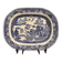 Grand plat en faïence fine bleu et blanc à décor chinoisant – XIXe