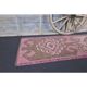 Vintage Turkish Oushak Handmade Wool Cotton Pink Runner Rug 294x283