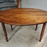 Antique round table drop-leaf table 125 cm walnut