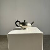 Small teapot, pewter coffee pot flattened oval shape