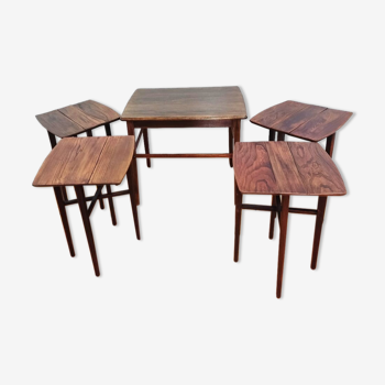 Set of five side tables, czechoslovakia, 1960s