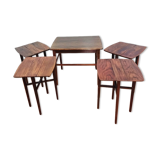 Set of five side tables, czechoslovakia, 1960s