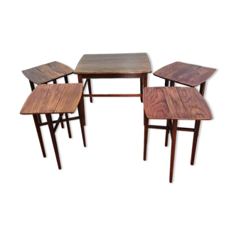 Set of five side tables, czechoslovakia, 1960s