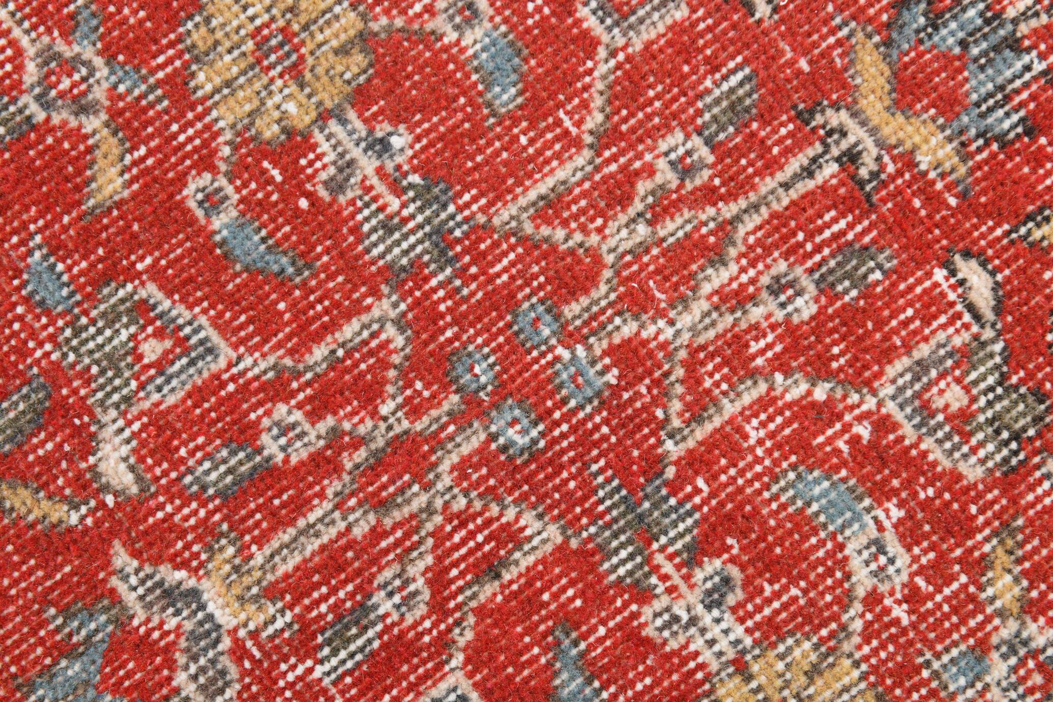 6x11 Vintage Faded Red Floral Pattern Persian Vintage Rug, 182x322 Cm