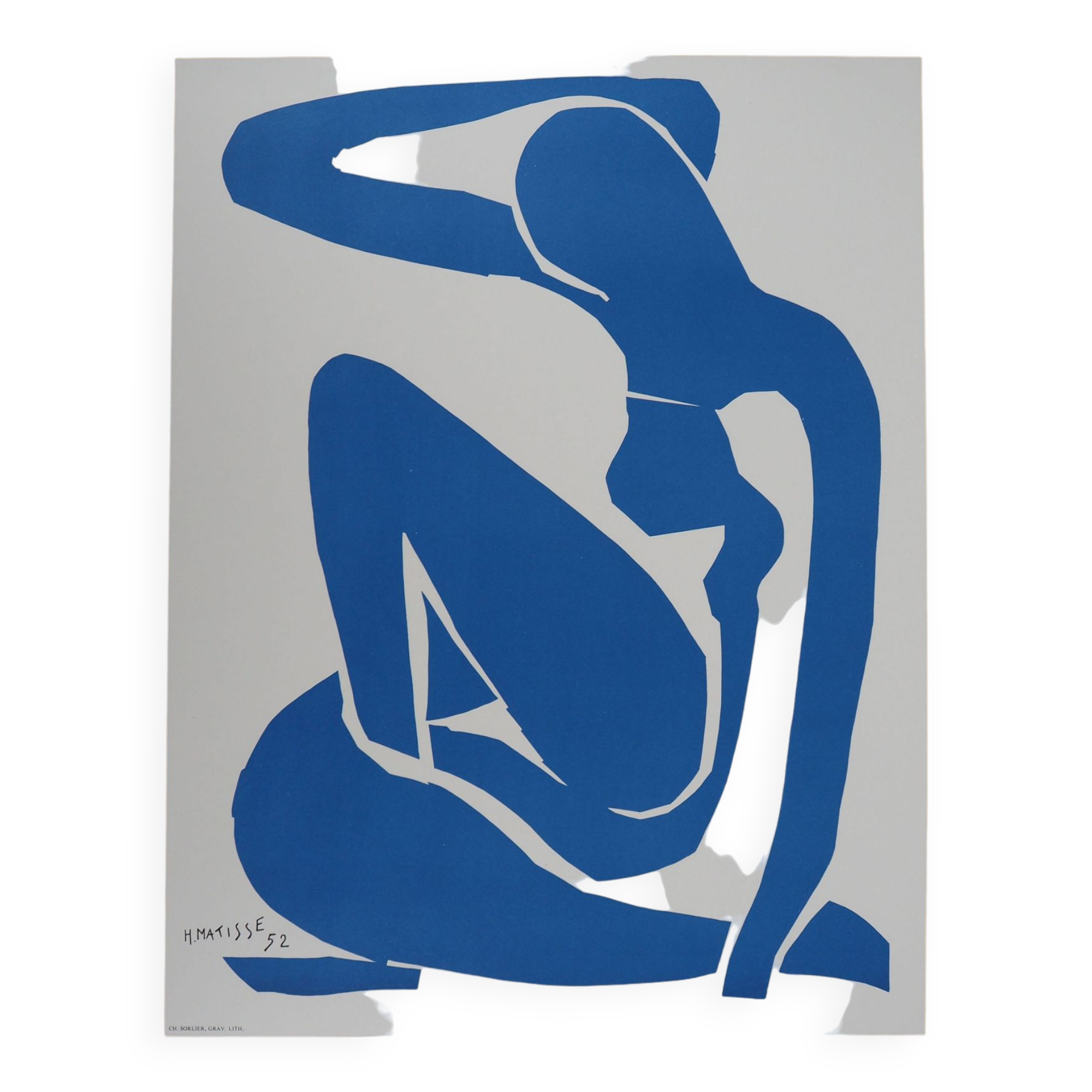 Henri matisse - nu bleu gracieux - affiche originale vintage musée céret (1980)