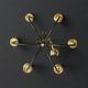 Vintage chandelier in black metal and brass - 6 branches