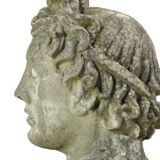 Beautiful Weathered Apollo Bust Garden Statue Cast Stone 65cm
