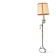 Wrought iron and leather floor lamp in the style of Jean-Pierre Ryckaert.