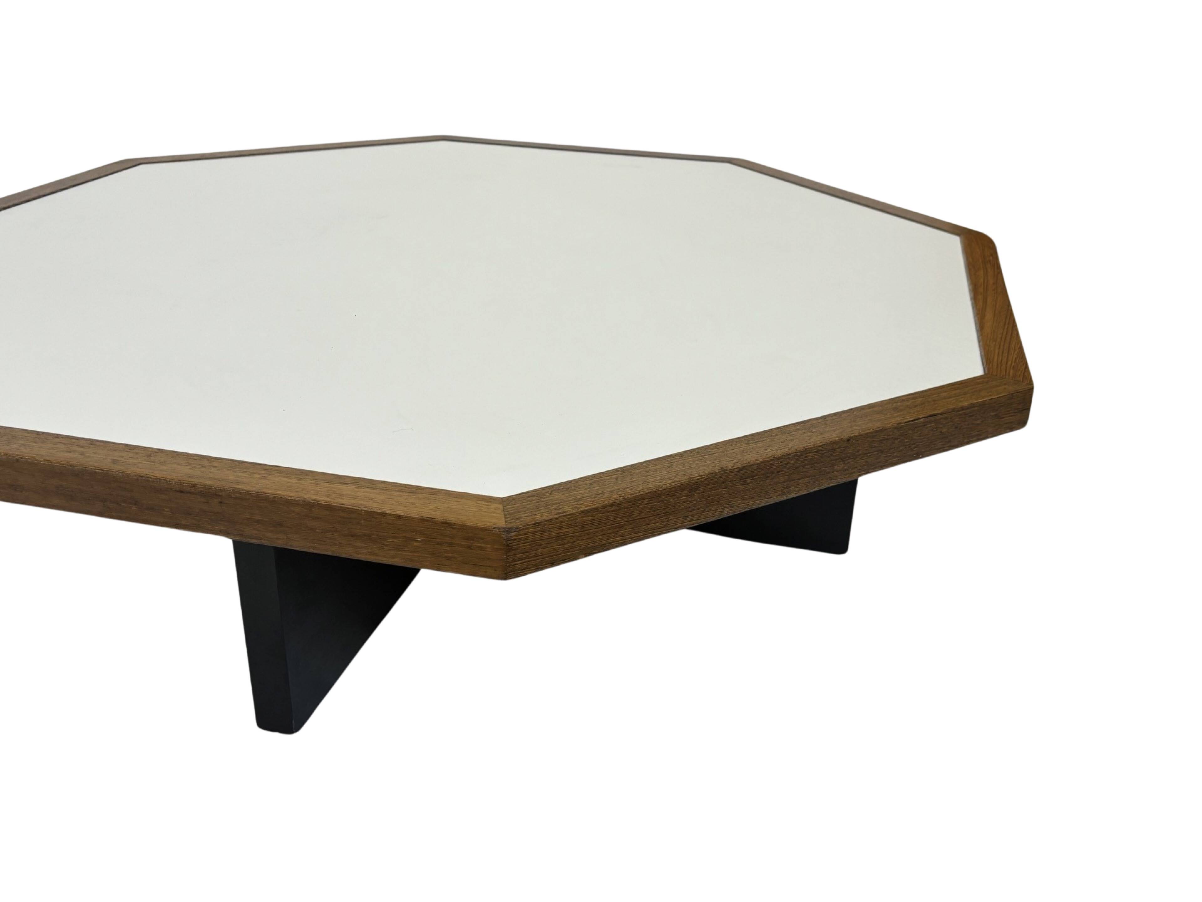 Vintage coffee table octagon design 1970s wenge octagon