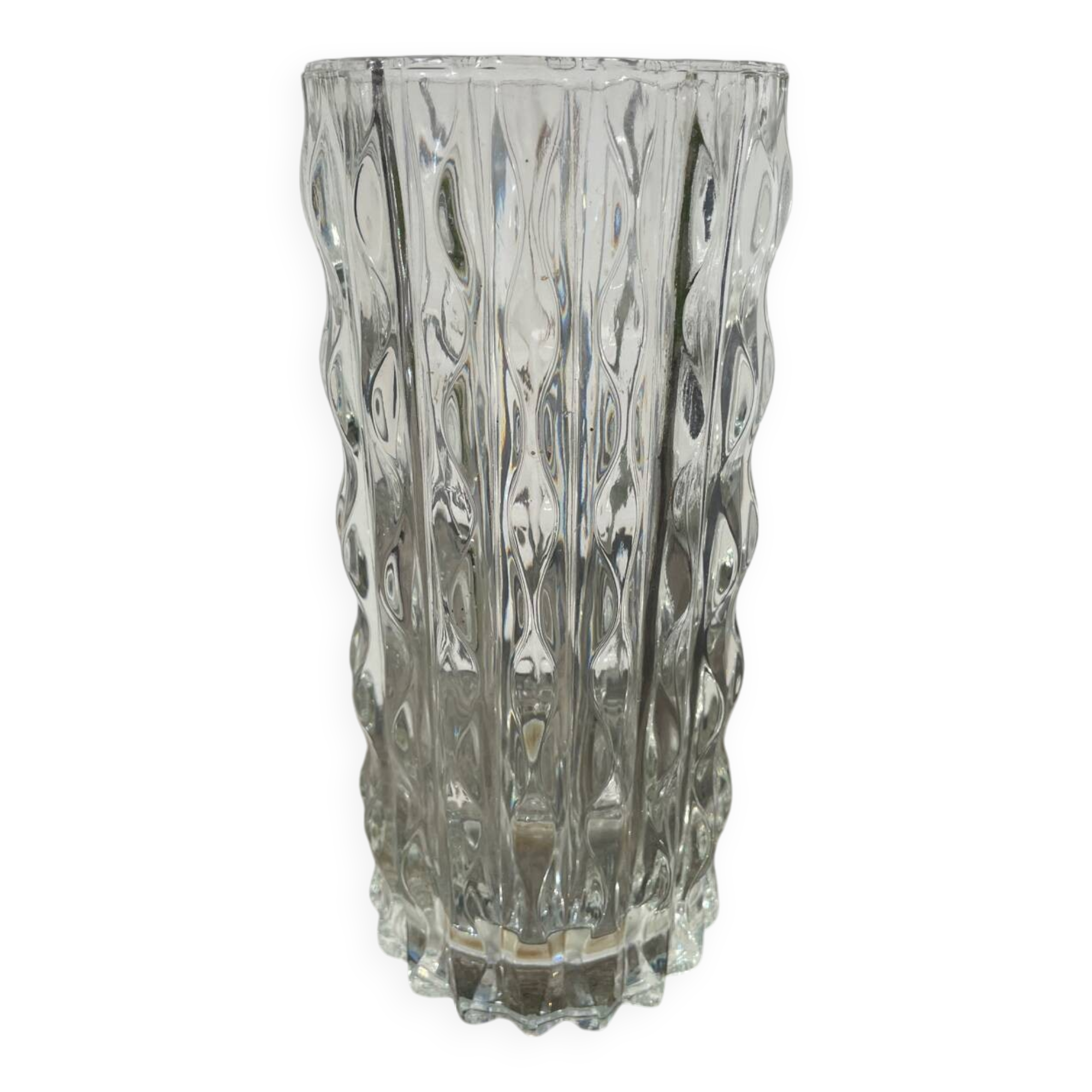 Vase en verre épais transparent