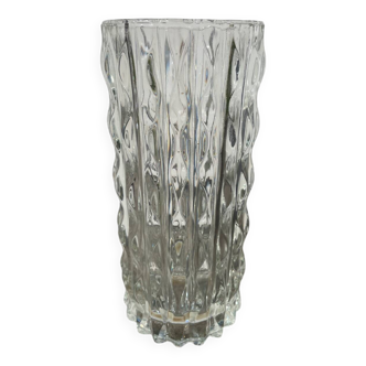 Clear thick glass vase