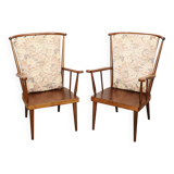 Pair of Éventail armchairs signed Baumann 89