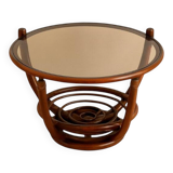 Curved rattan coffee table